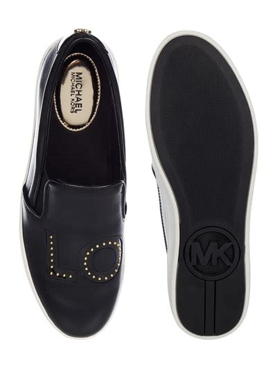 michael michael kors slip-on-sneaker trent aus leder mit love-schriftzug